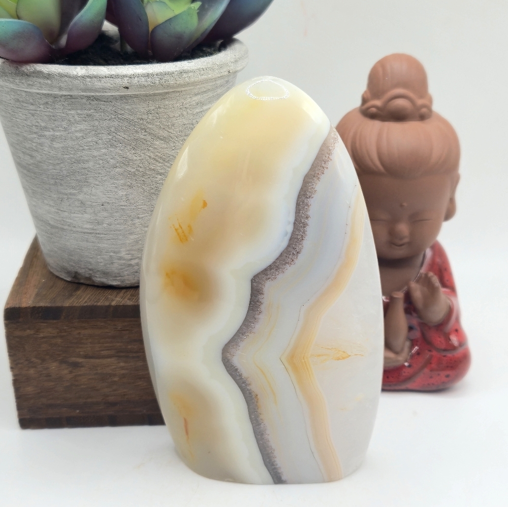 Big 4.5" Banded Blue Lace Agate Polished Freeform